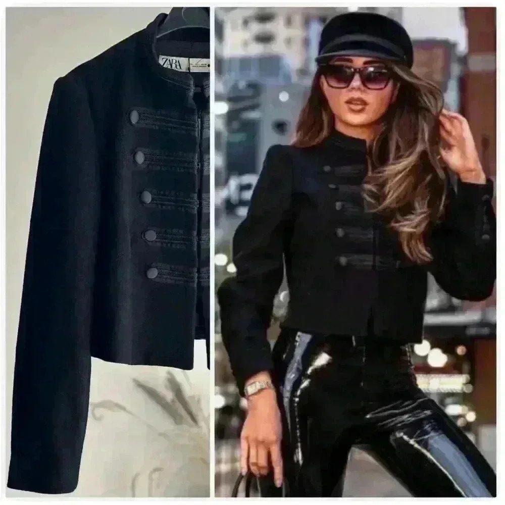 ✨SALE✨NWT ZARA 80% WOOL MILITARY BLAZER JACKET WITH TOGGLES BUTTONS